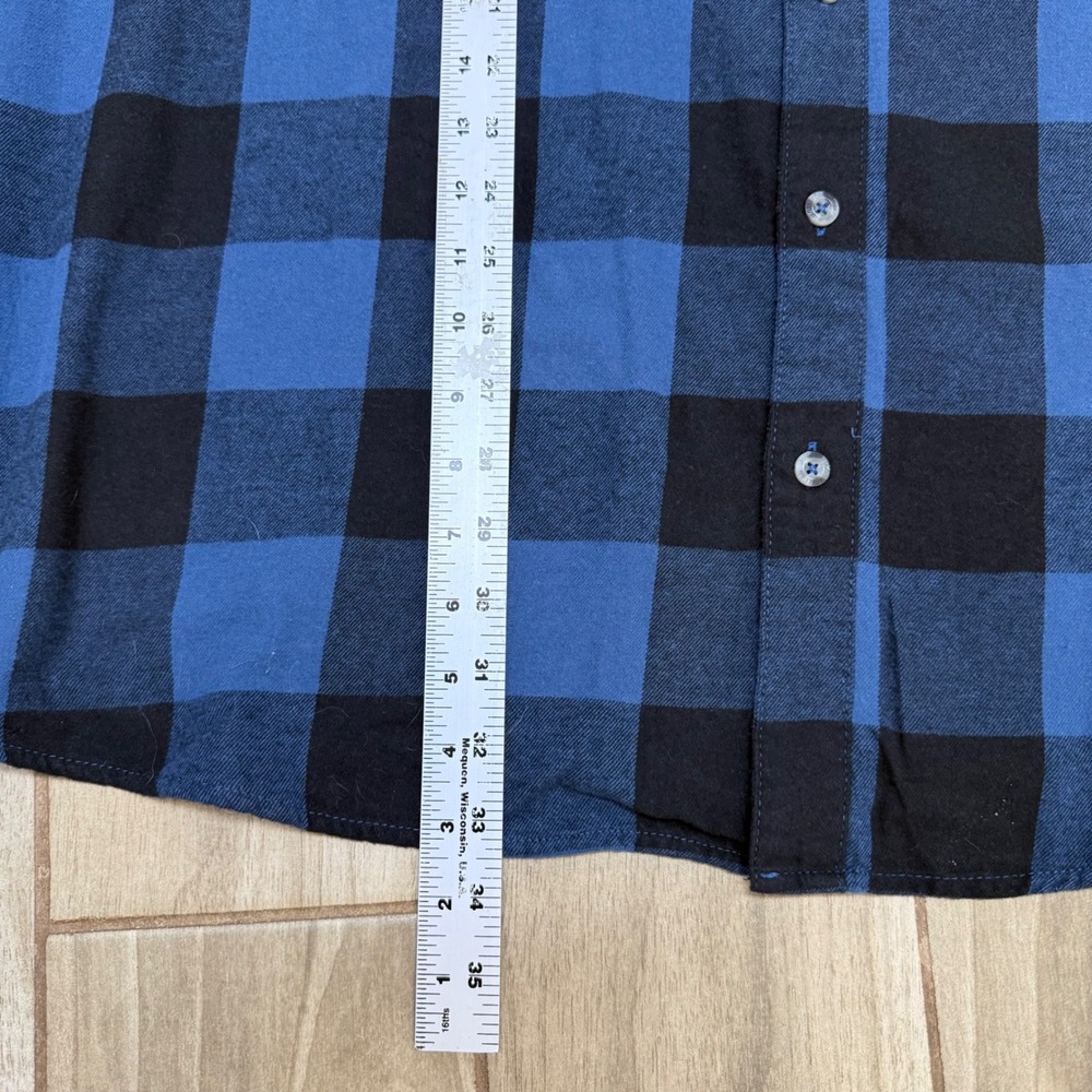 Magellan Outdoors Canyon Creek Flannel Shirt 3XL Blue Black Buffalo Plaid NWT‎ - Picture 3 of 11